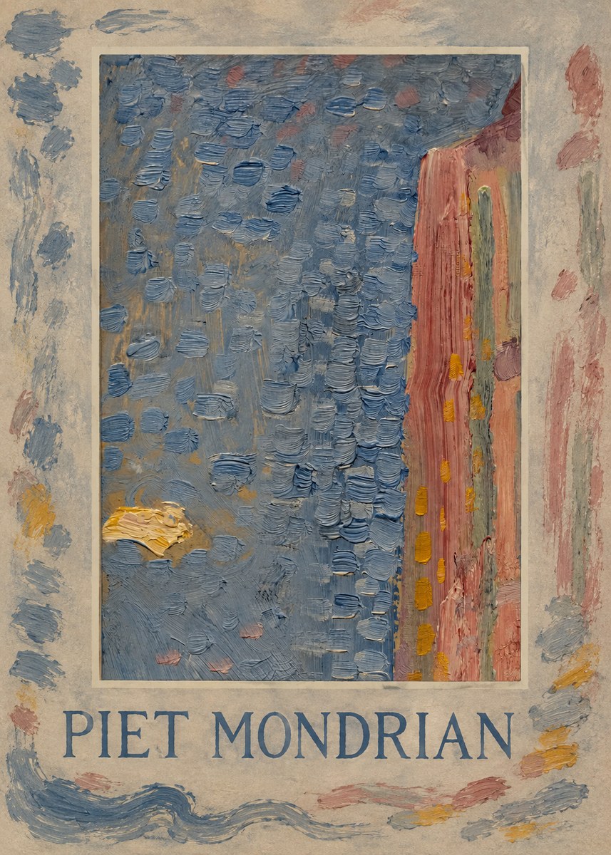 Piet Mondrian Façade in Sunlight No3 - Póster