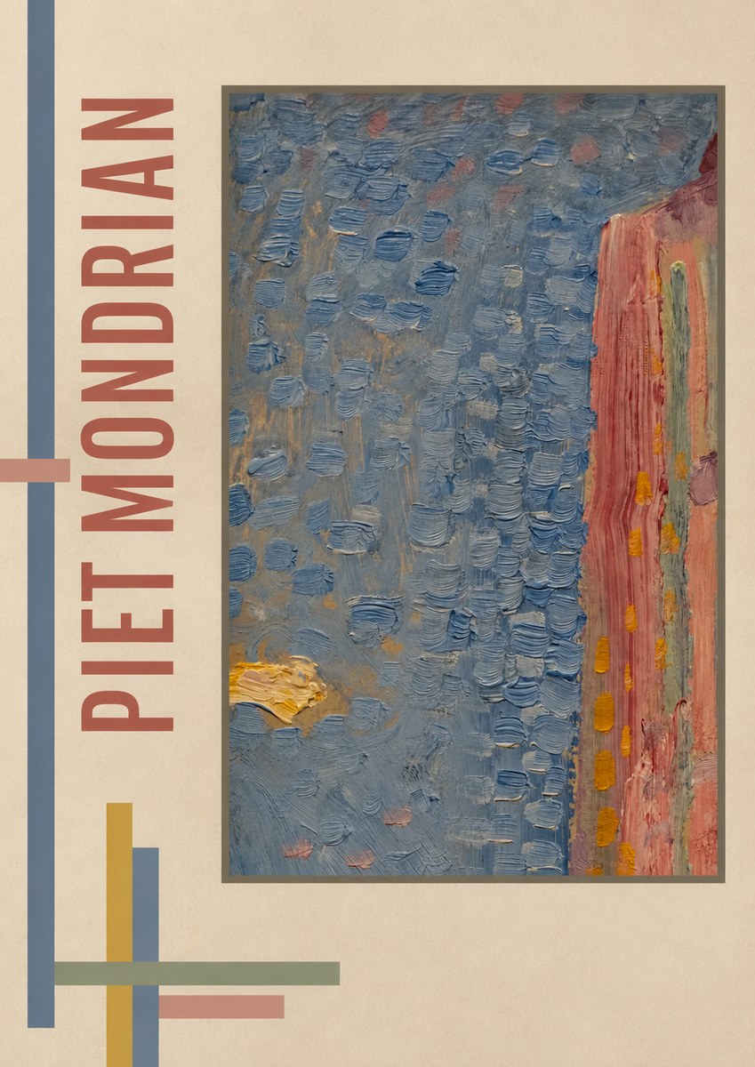 Piet Mondrian Façade in Sunlight No4 - Póster