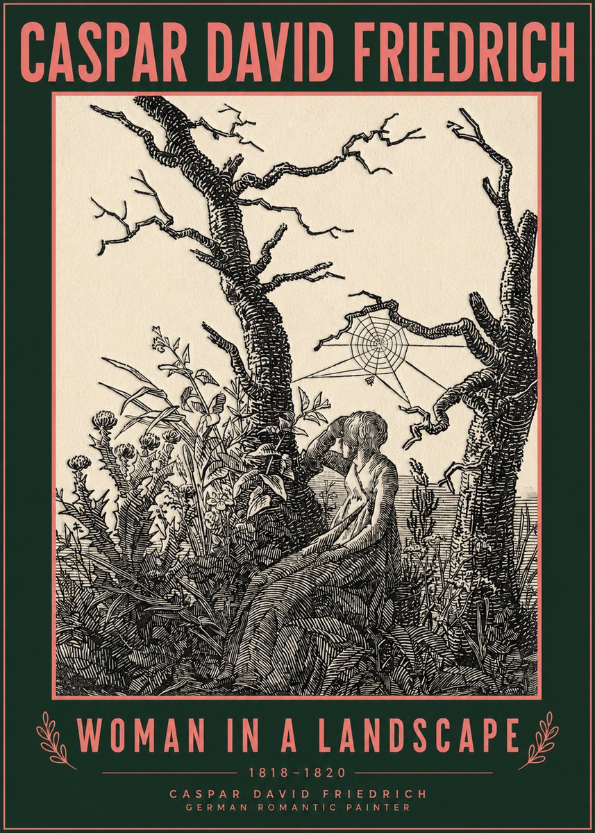 Caspar David Friedrich Woman in a Landscape No2 - Póster