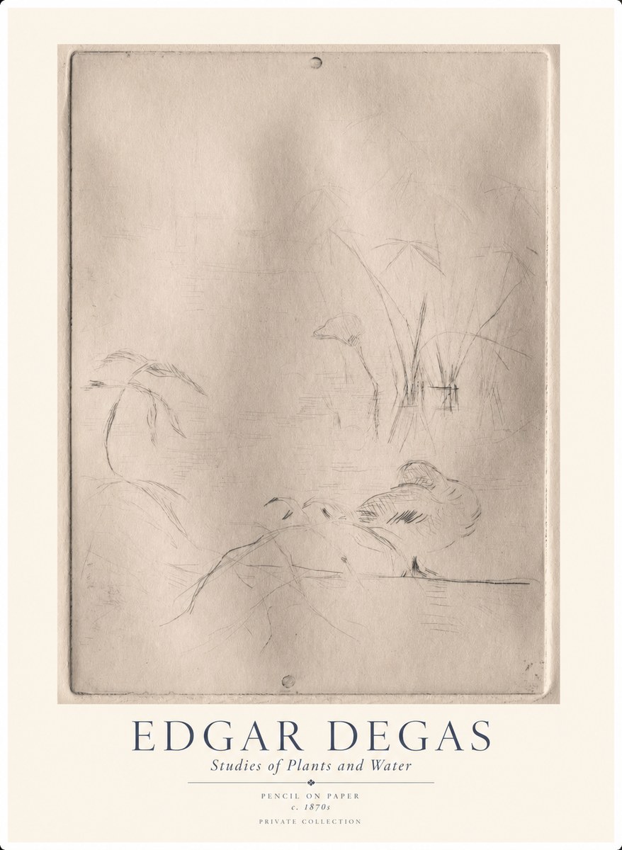 Edgar Degas Studies of Plants and Water No1 - Póster