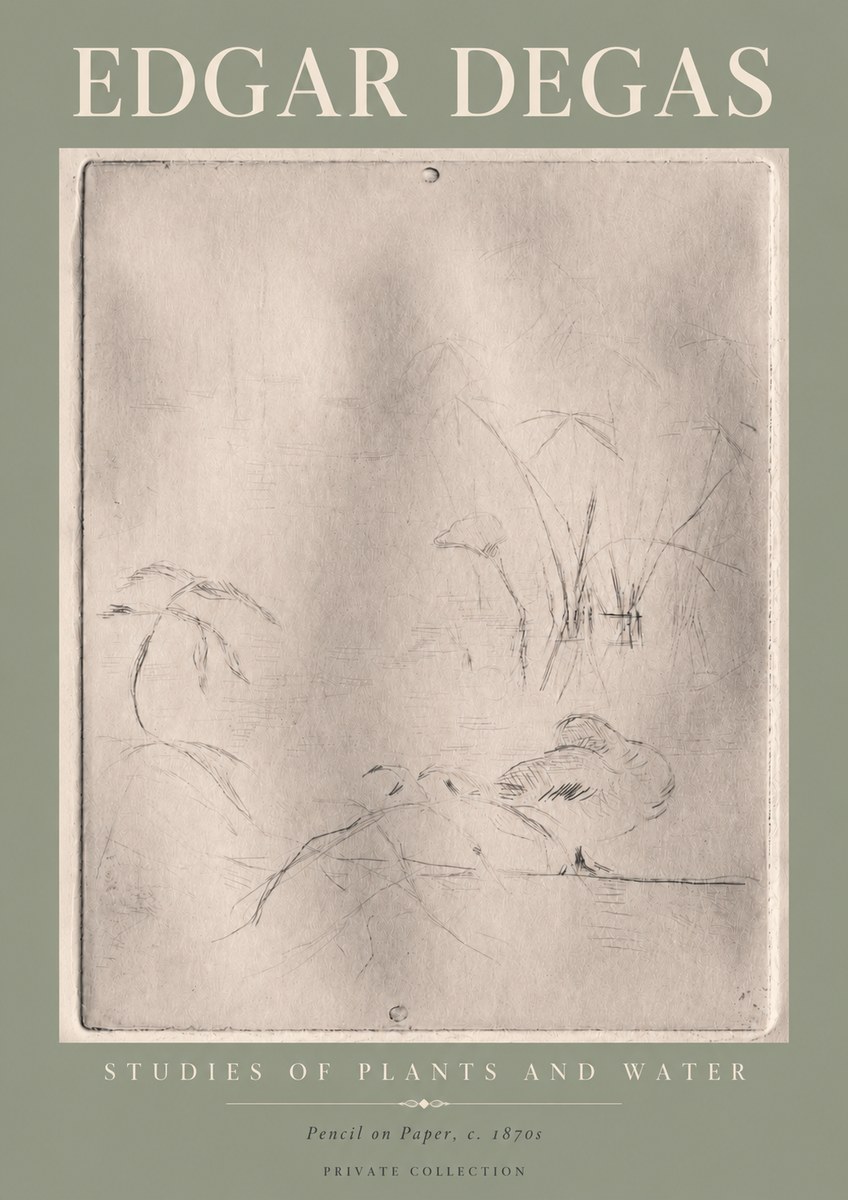 Edgar Degas Studies of Plants and Water No4 - Póster