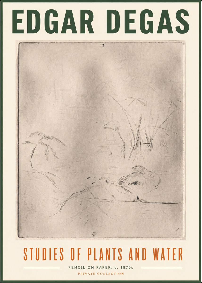 Edgar Degas Studies of Plants and Water No5 - Póster