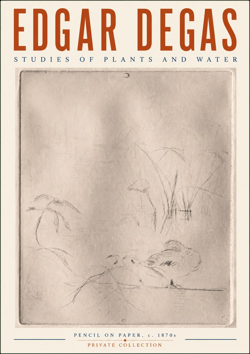 Edgar Degas Studies of Plants and Water No6 - Póster