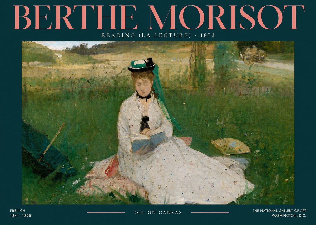 Berthe Morisot Reading (La Lecture) No4 - Póster
