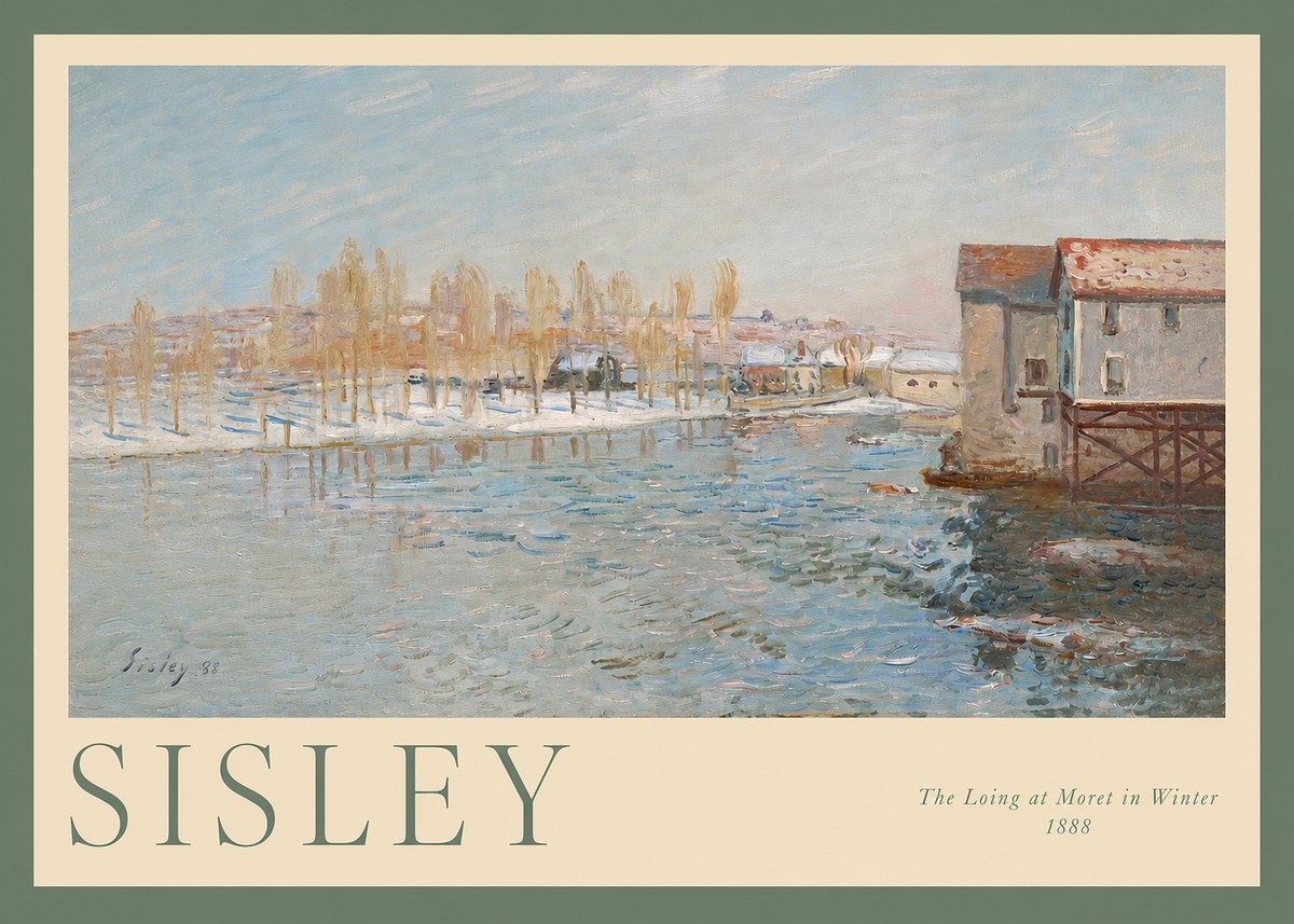 Sisley The Loing at Moret in Winter No2 - Póster