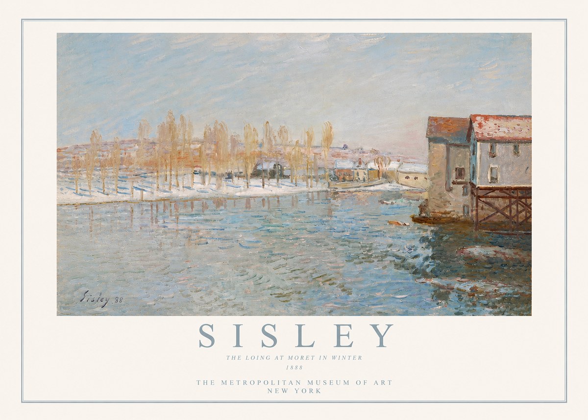 Sisley The Loing at Moret in Winter No3 - Póster