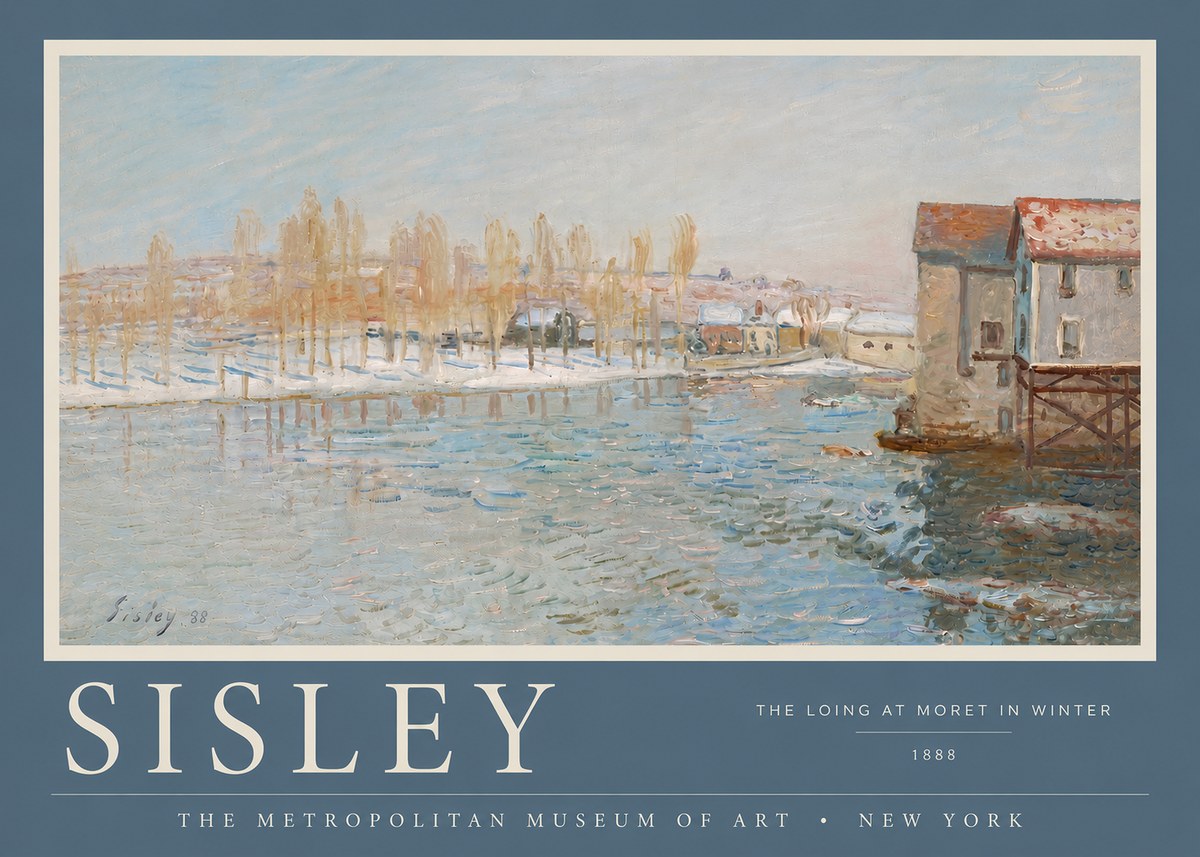 Sisley The Loing at Moret in Winter No4 - Póster