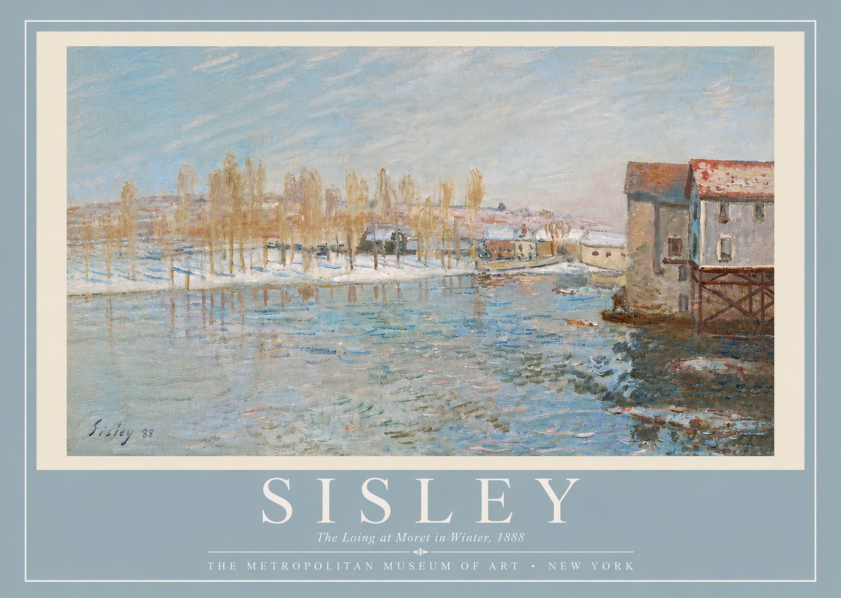 Sisley The Loing at Moret in Winter No6 - Póster