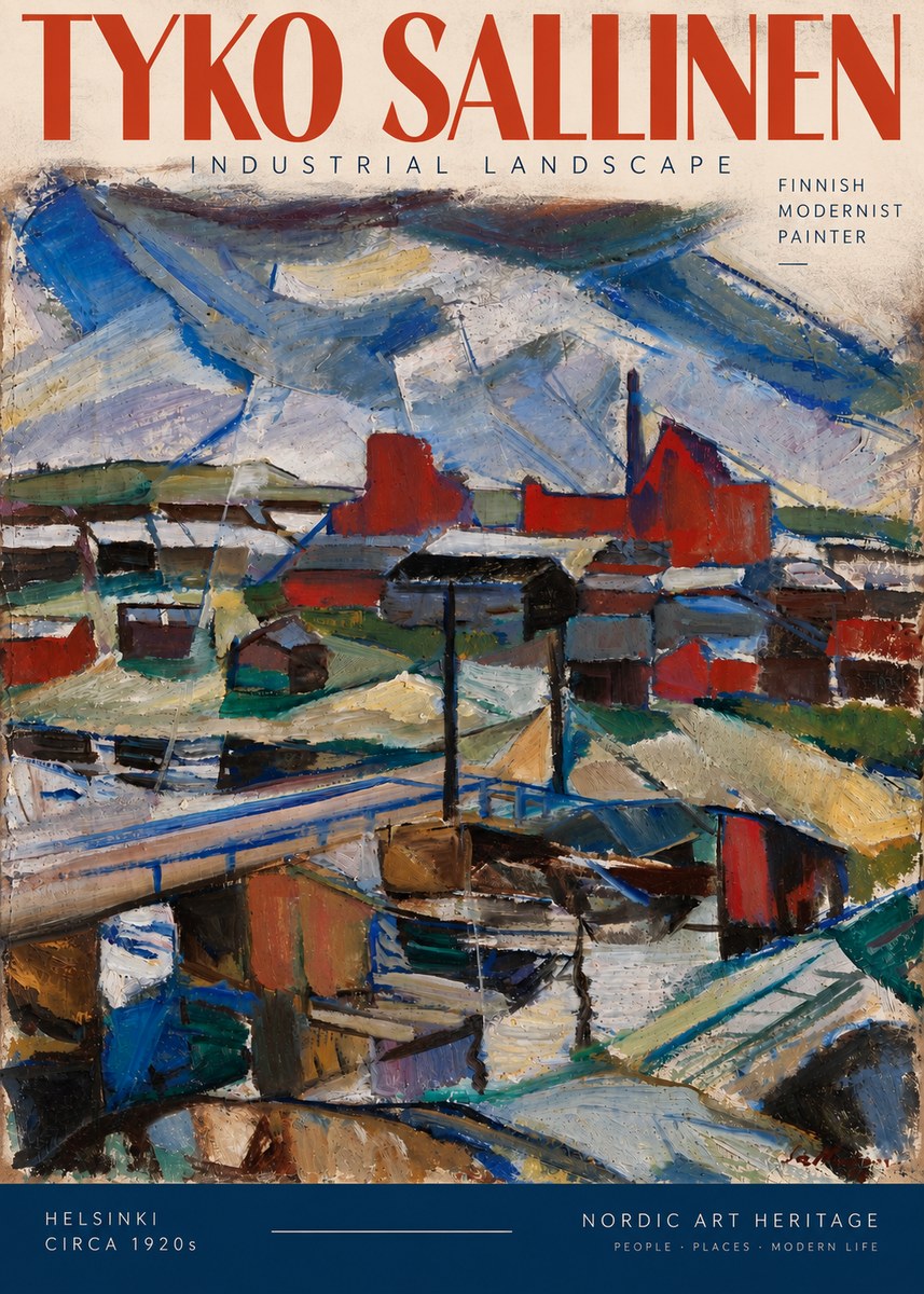 Tyko Sallinen Industrial Landscape No5 - Póster