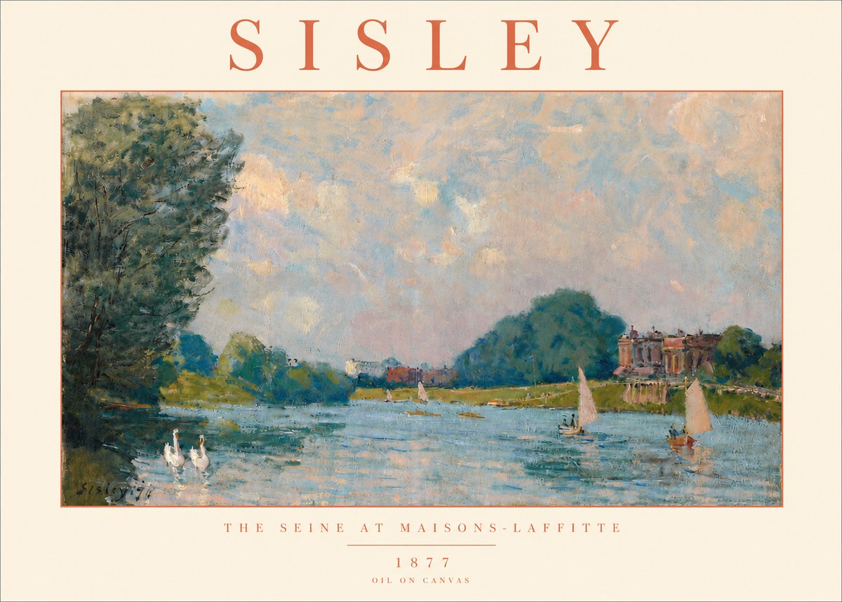 Sisley The River – Afternoon, 1877 No6 - Póster