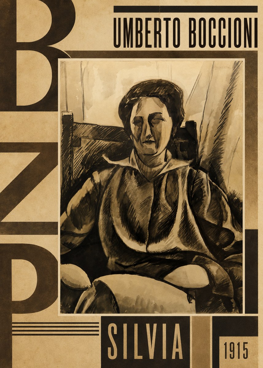 Umberto Boccioni Silvia No5 - Póster