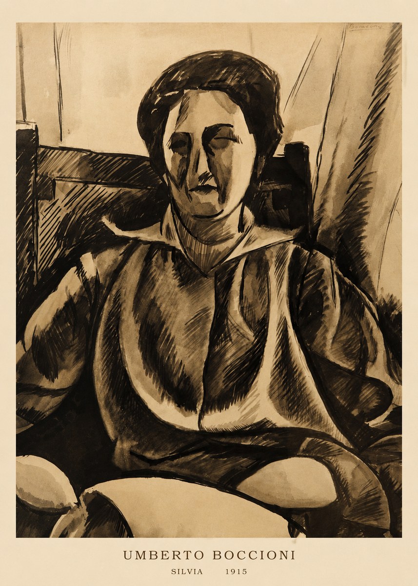 Umberto Boccioni Silvia No6 - Póster