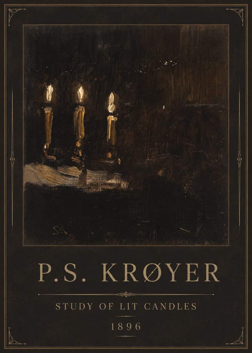 P.S. Krøyer Study of Lit Candles No1 - Póster