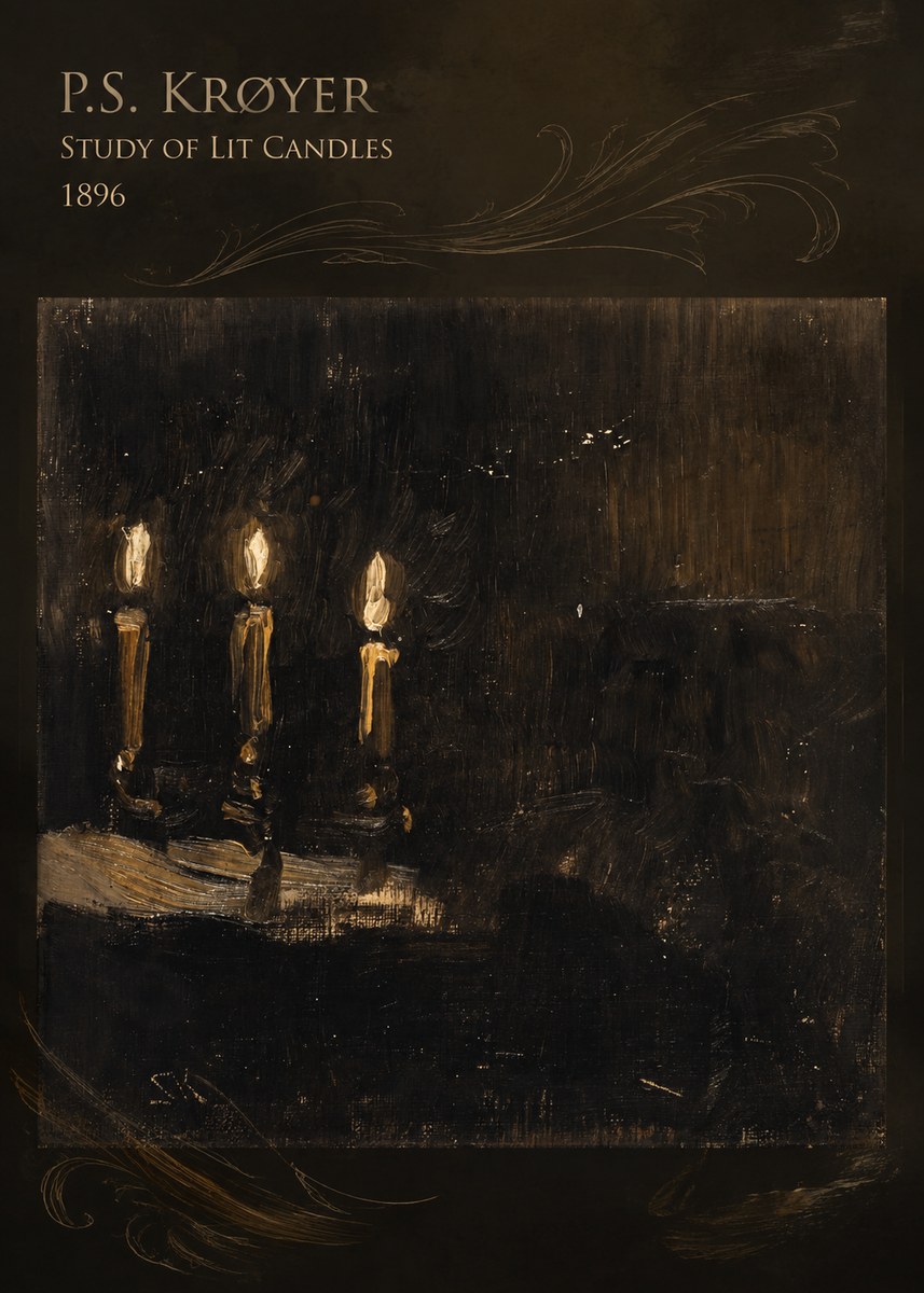 P.S. Krøyer Study of Lit Candles No5 - Póster