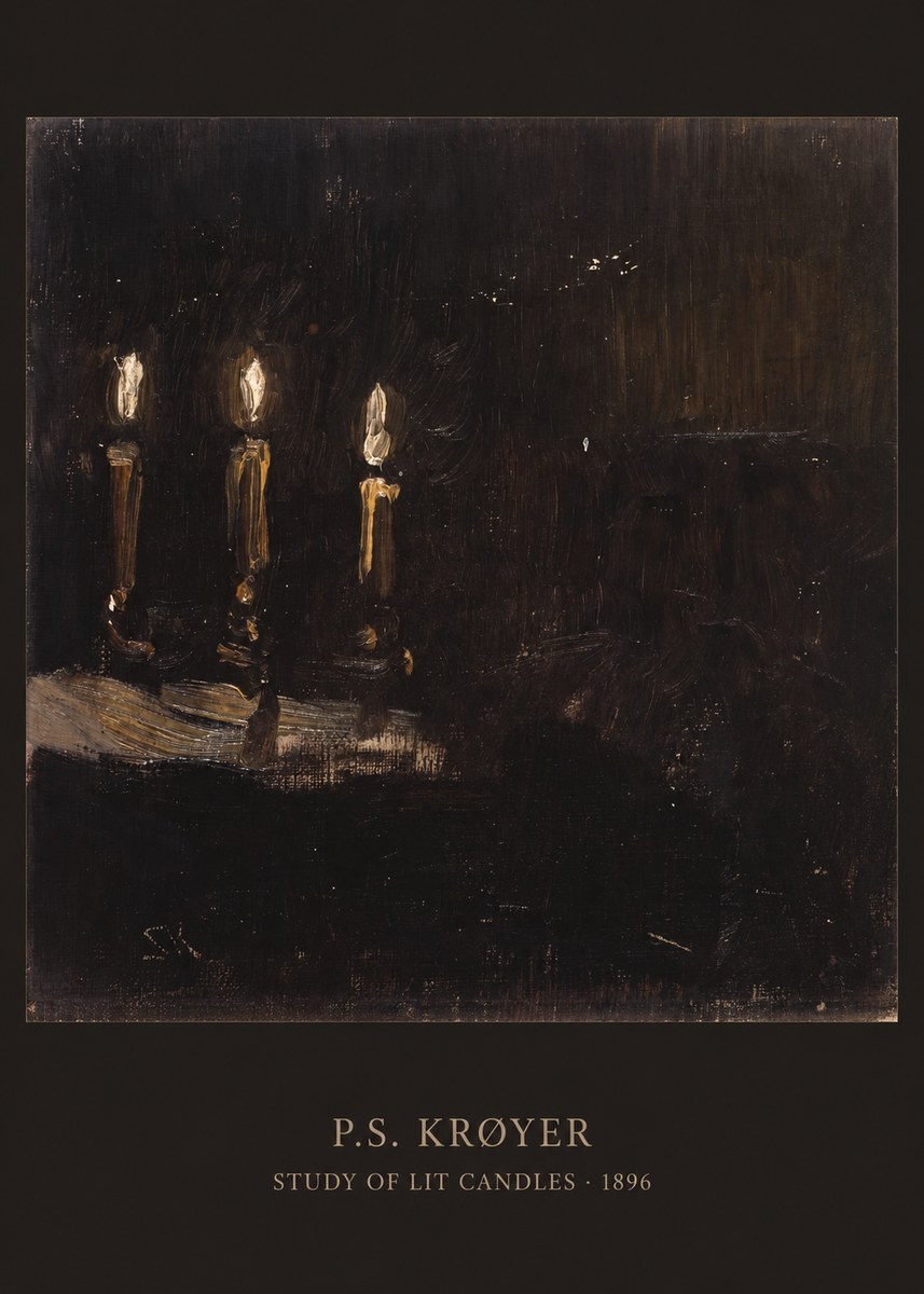 P.S. Krøyer Study of Lit Candles No6 - Póster