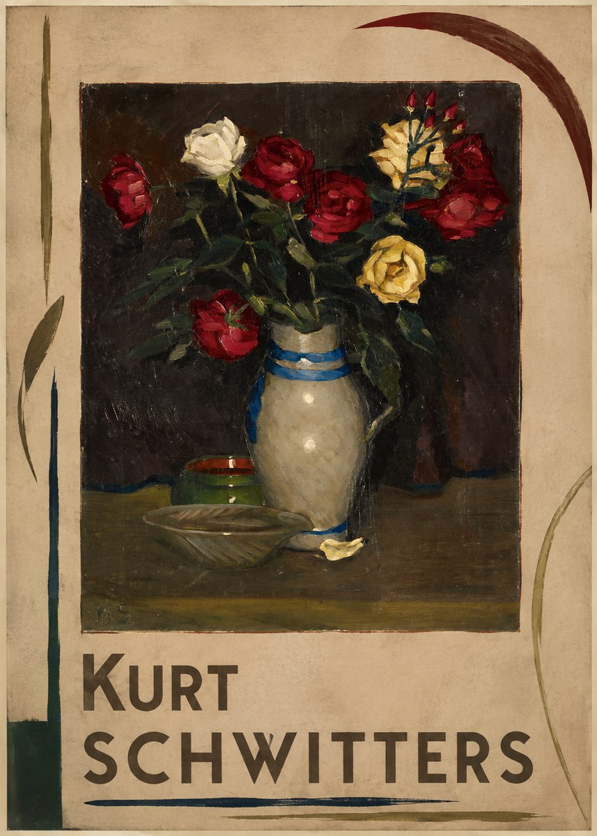 Kurt Schwitters Still Life with Roses No5 - Póster
