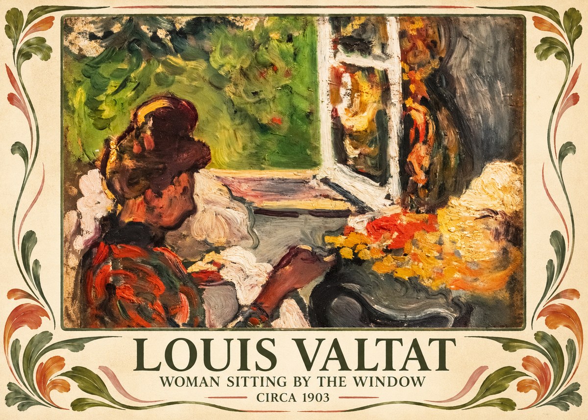 Louis Valtat Woman Sitting by the Window No3 - Póster