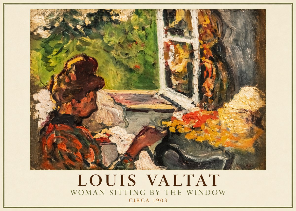 Louis Valtat Woman Sitting by the Window No4 - Póster