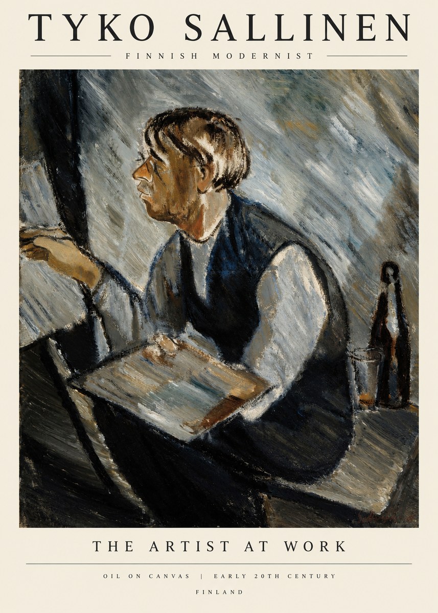 Tyko Sallinen The Artist at Work No1 - Póster