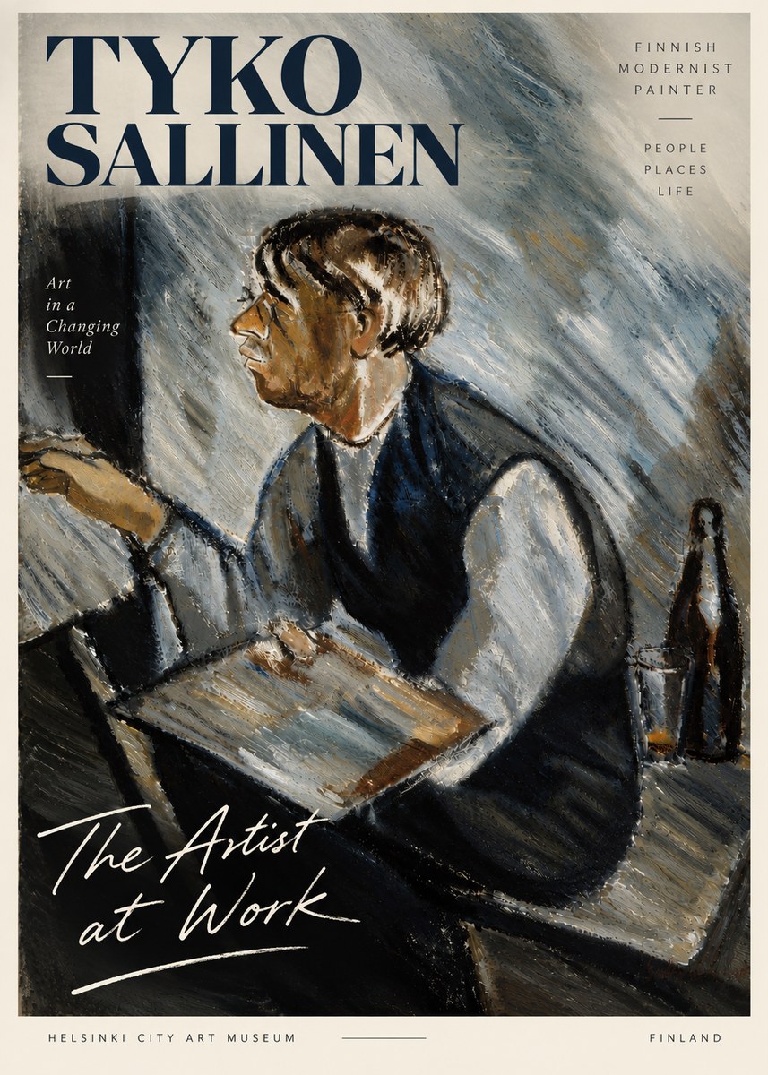 Tyko Sallinen The Artist at Work No4 - Póster