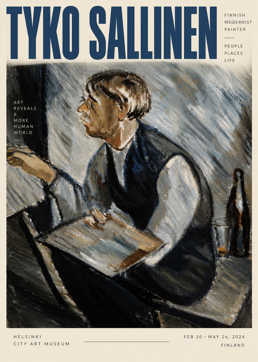 Tyko Sallinen The Artist at Work No5 - Póster