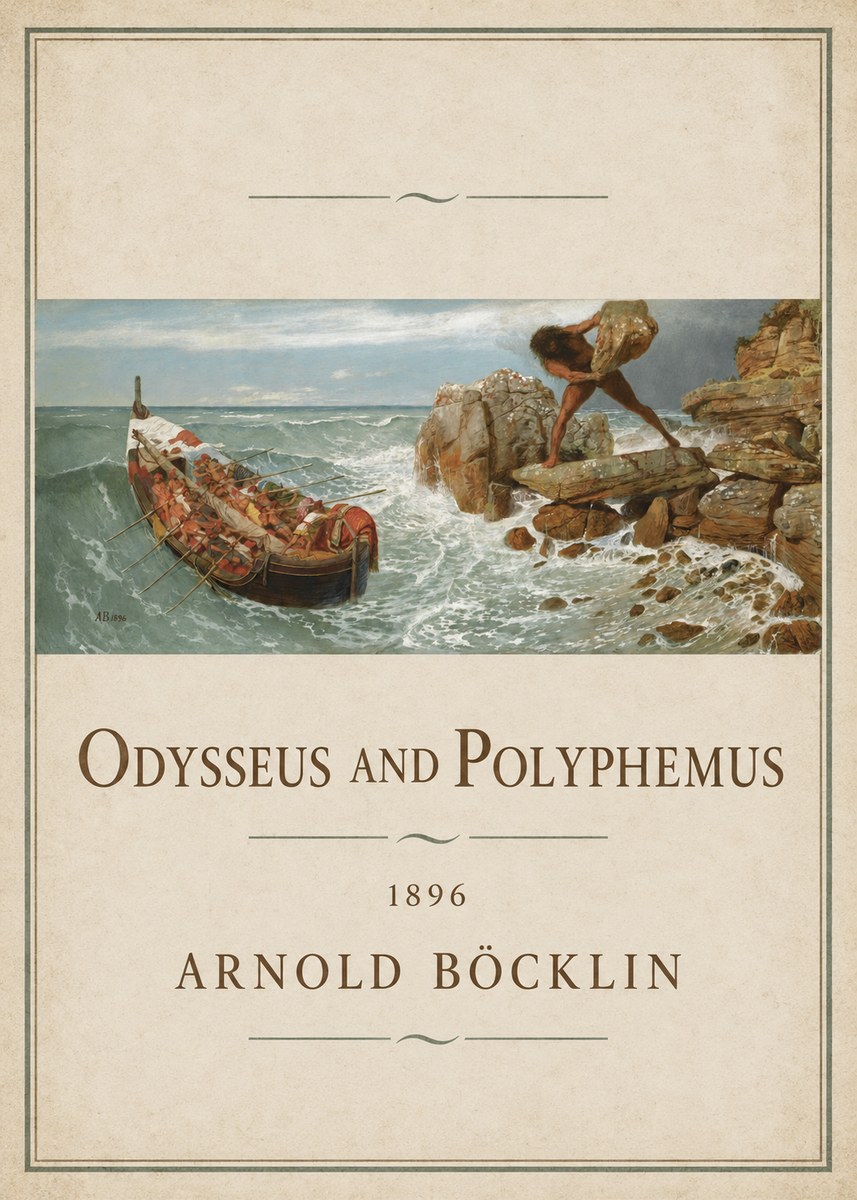 Arnold Böcklin Odysseus and Polyphemus No1 - Póster