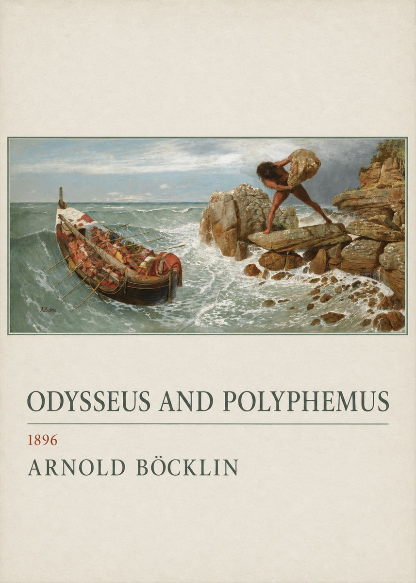 Arnold Böcklin Odysseus and Polyphemus No3 - Póster