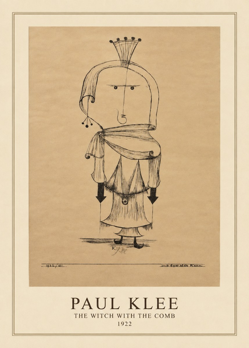 Paul Klee The Witch with the Comb No4 - Póster