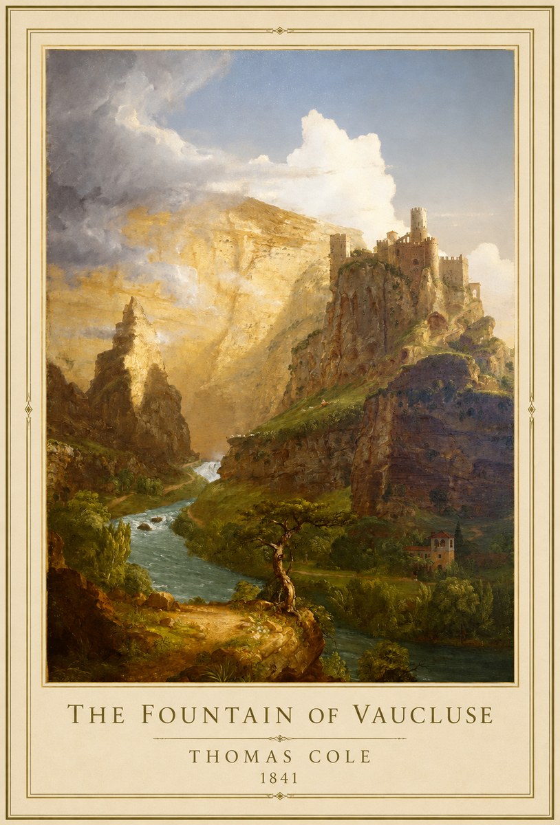 Thomas Cole The Fountain of Vaucluse I No1 - Póster