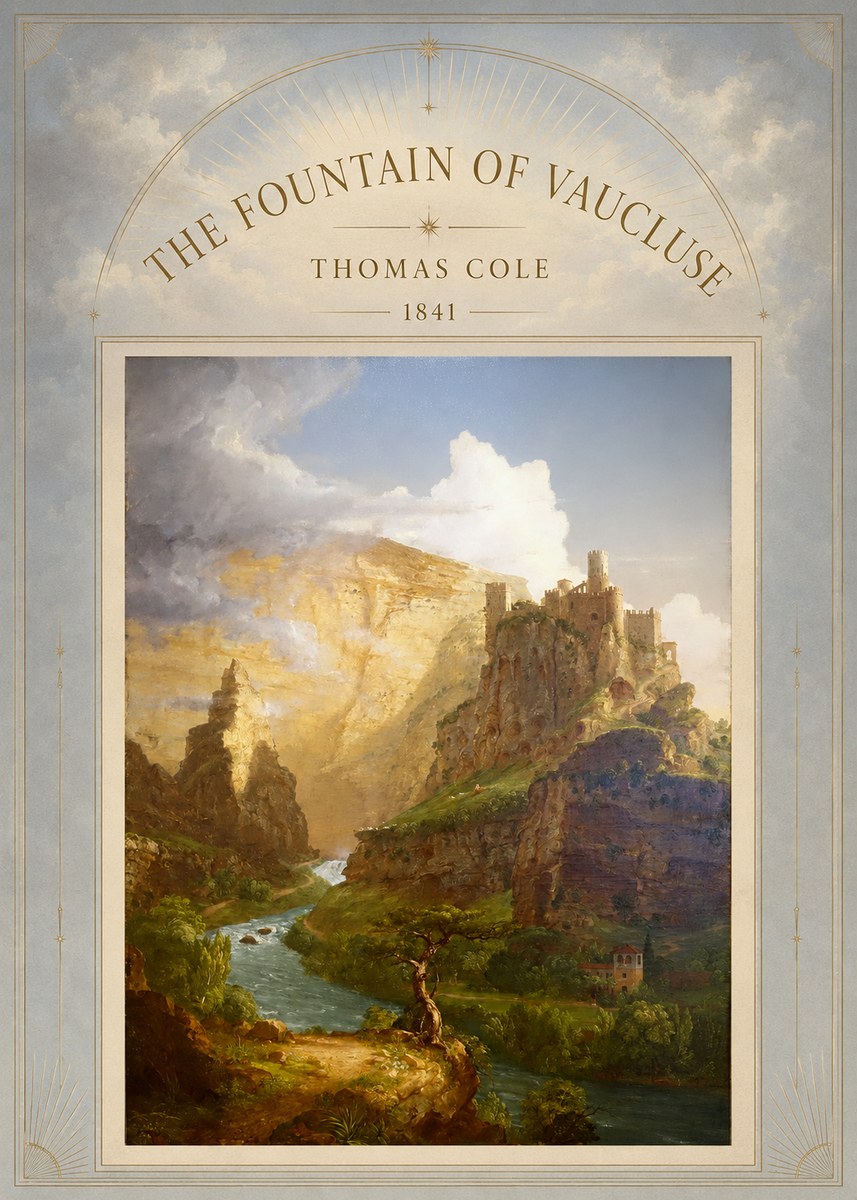Thomas Cole The Fountain of Vaucluse I No3 - Póster