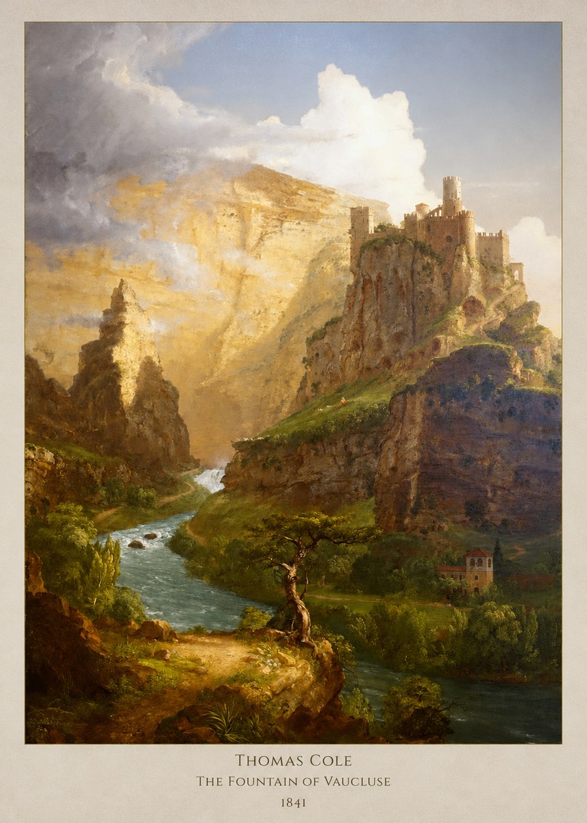 Thomas Cole The Fountain of Vaucluse I No6 - Póster