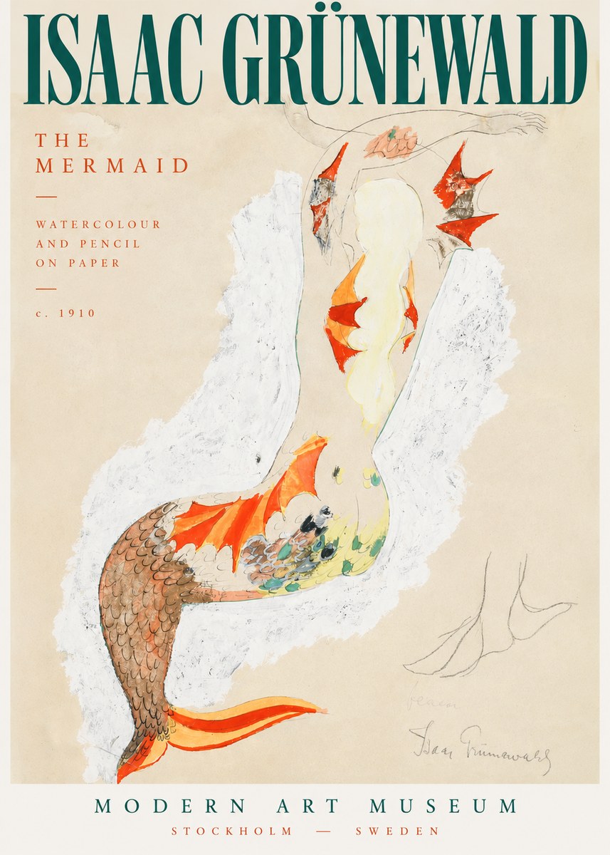 Isaac Grünewald The Mermaid No3 - Póster