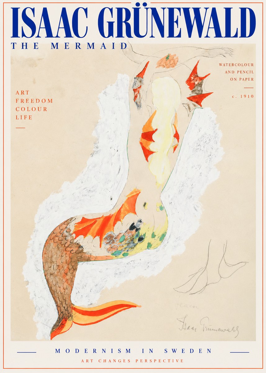 Isaac Grünewald The Mermaid No4 - Póster