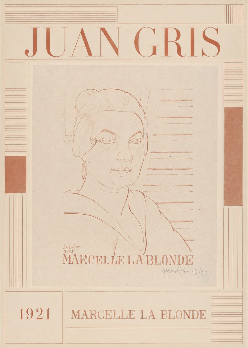 Juan Gris Marcelle La Blonde No5 - Póster