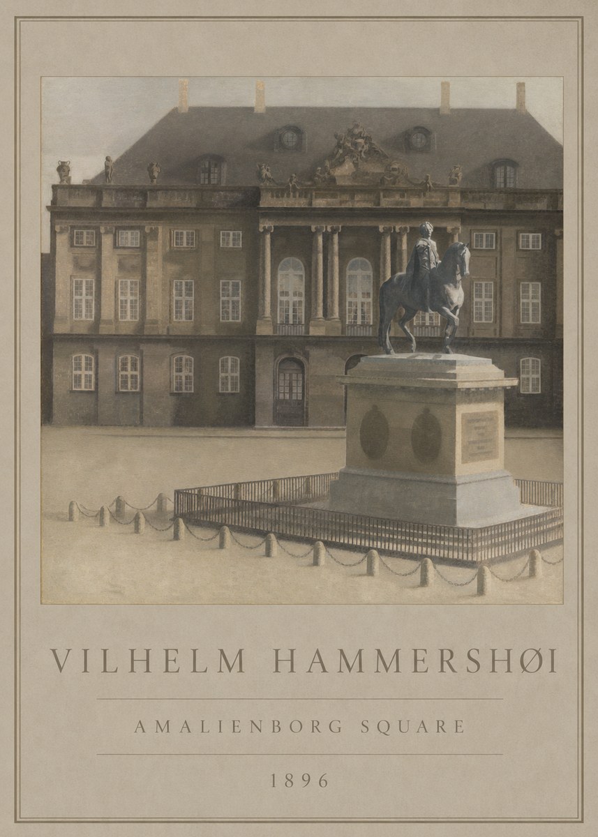 Vilhelm Hammershøi Amalienborg Square I No1 - Póster