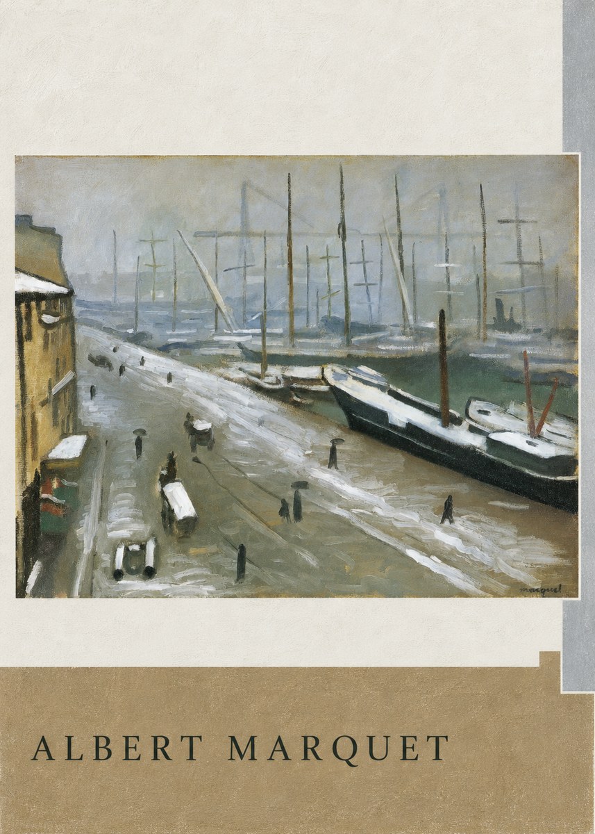 Albert Marquet Le Havre, Le Bassin Sous La Neige No5 - Póster