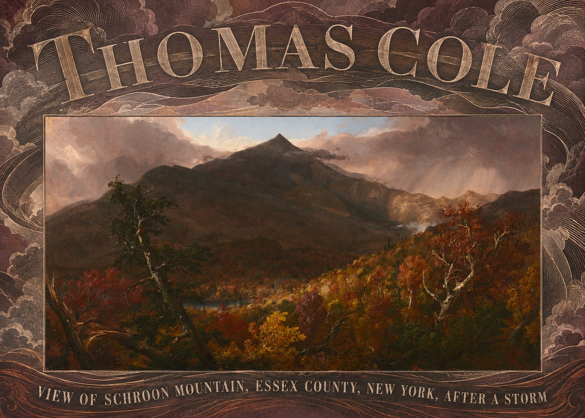 Thomas Cole View of Schroon Mountain, Essex County, New York, After a Storm No5 - Póster