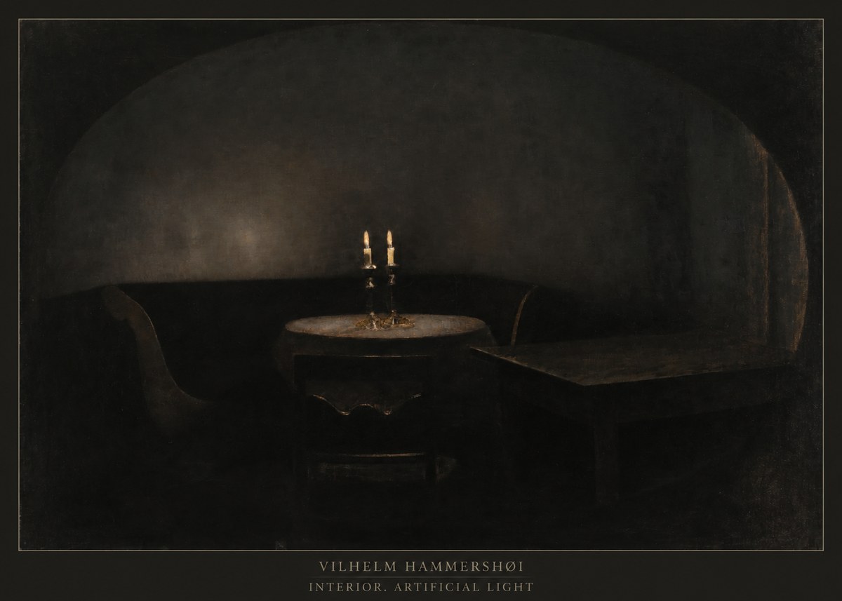 Vilhelm Hammershøi Interior. Artificial Light No5 - Póster