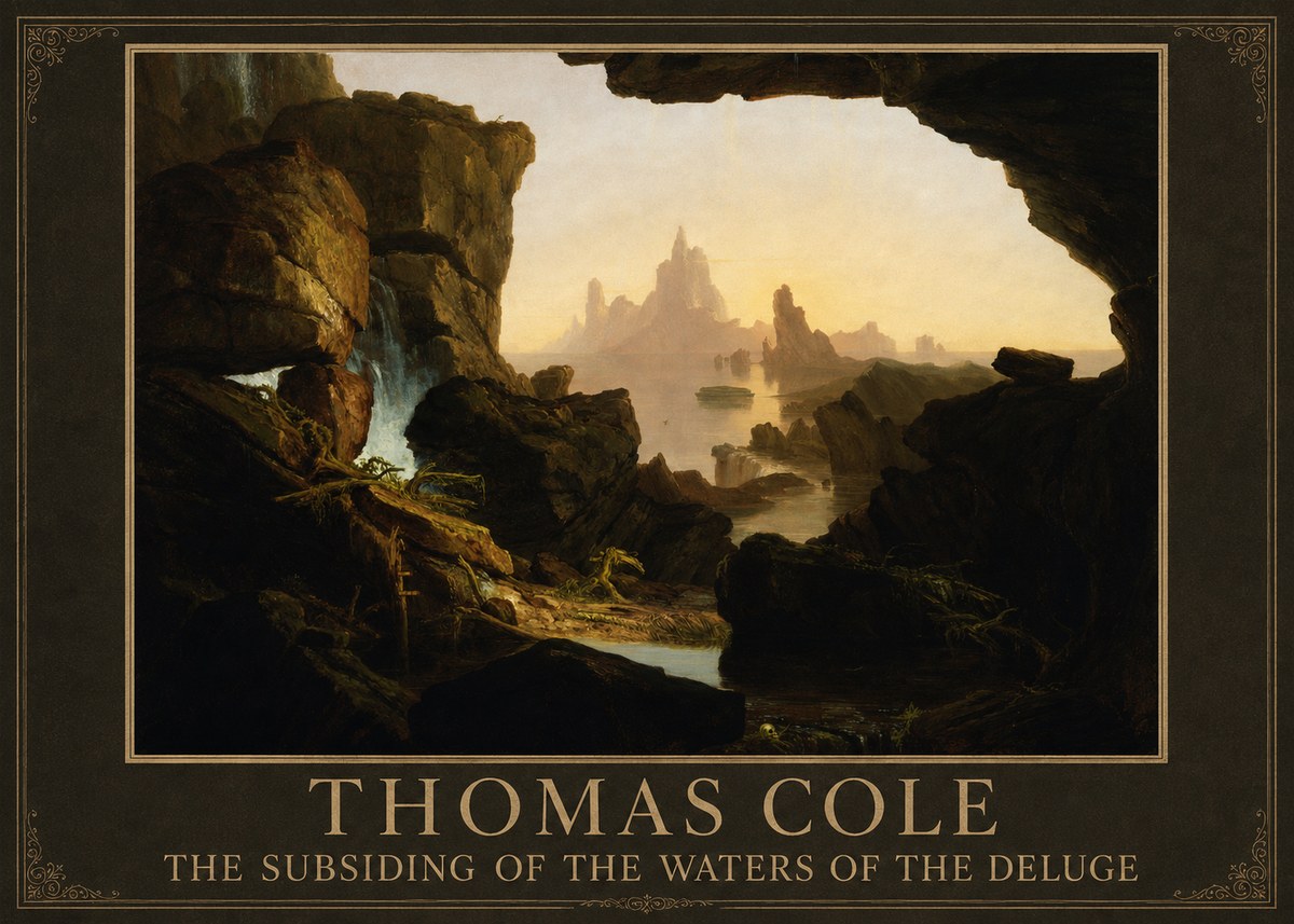 Thomas Cole The Subsiding of the Waters of the Deluge I No1 - Póster