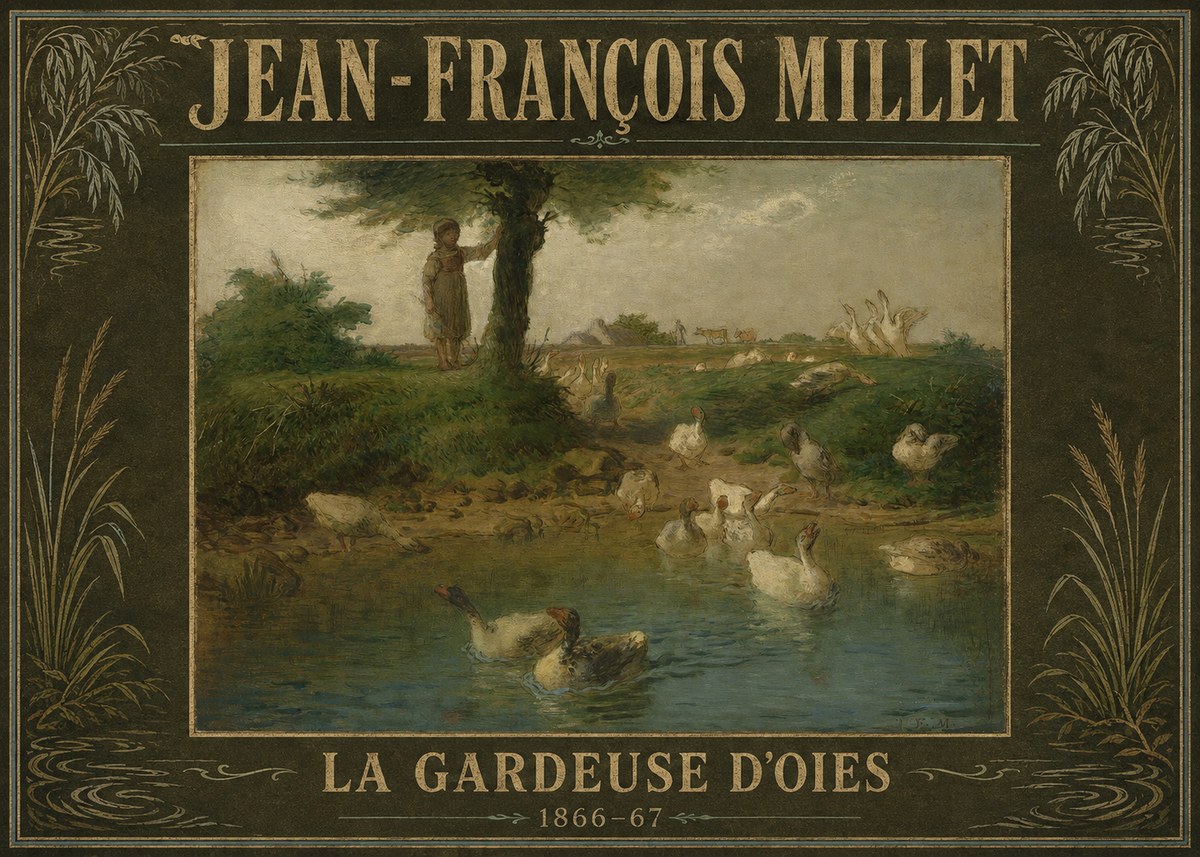 Jean-François Millet La Gardeuse D'oies No4 - Póster