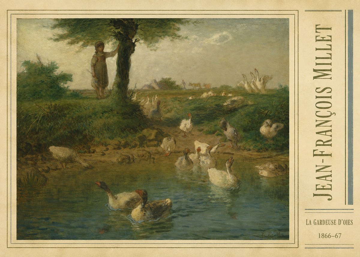 Jean-François Millet La Gardeuse D'oies No5 - Póster