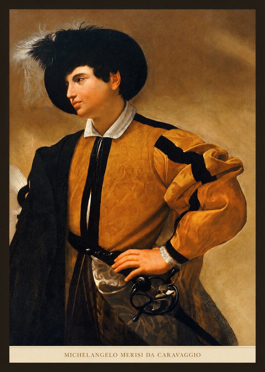 Michelangelo Merisi da Caravaggio Portrait of a Young Man No5 - Póster