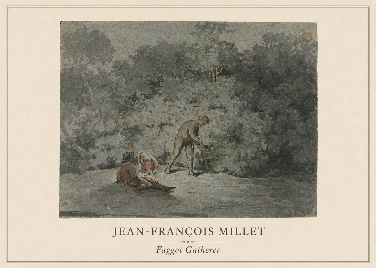 Jean-François Millet Faggot Gatherer No1 - Póster