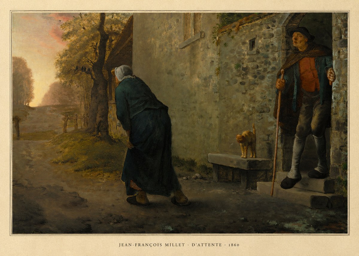 Jean-François Millet D'attente No5 - Póster