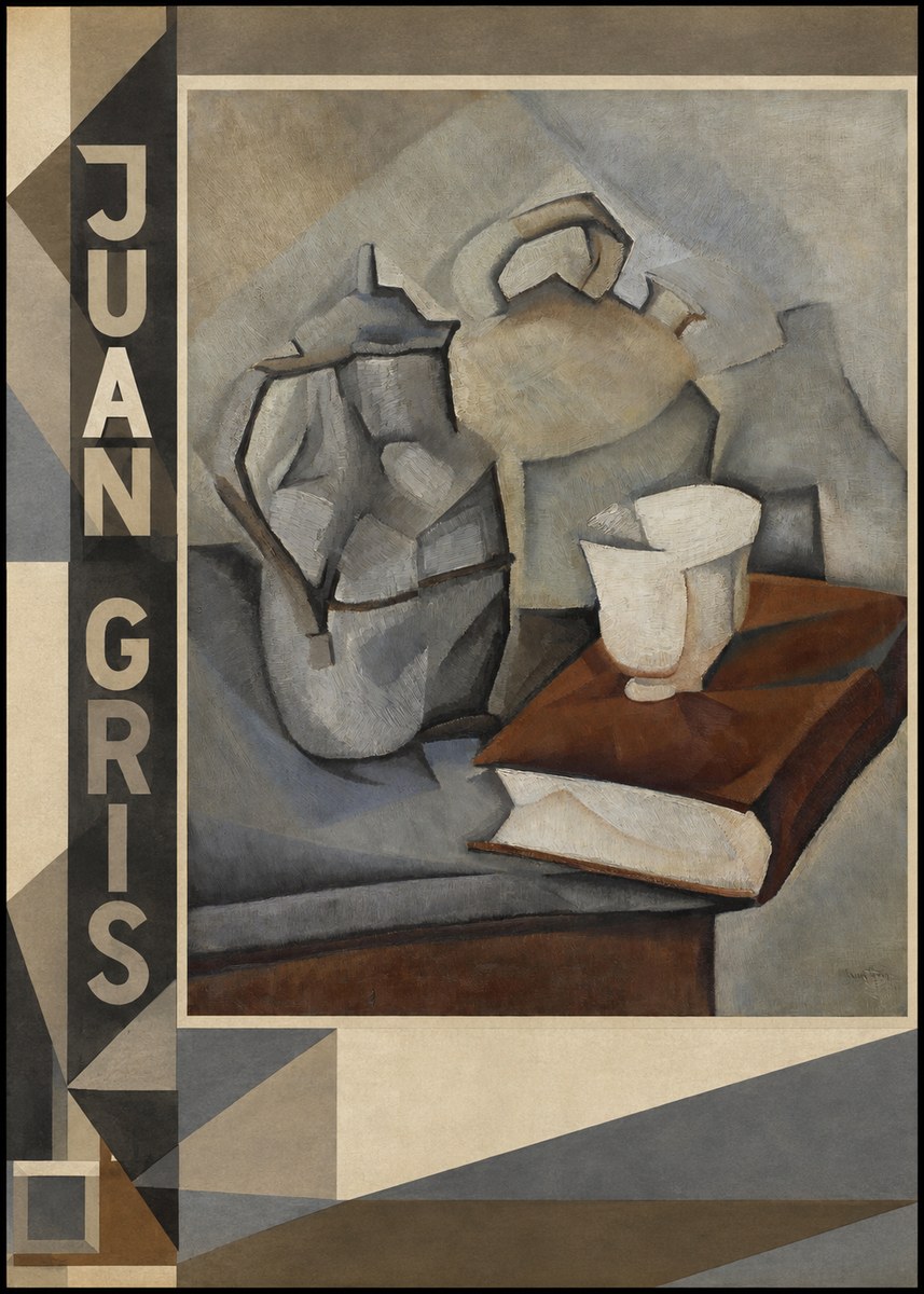 Juan Gris Still Life with Book and Vessels No2 - Póster