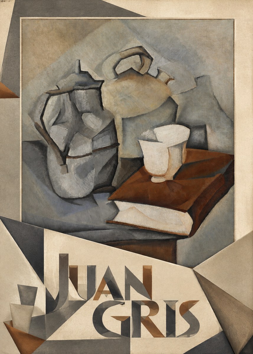 Juan Gris Still Life with Book and Vessels No6 - Póster