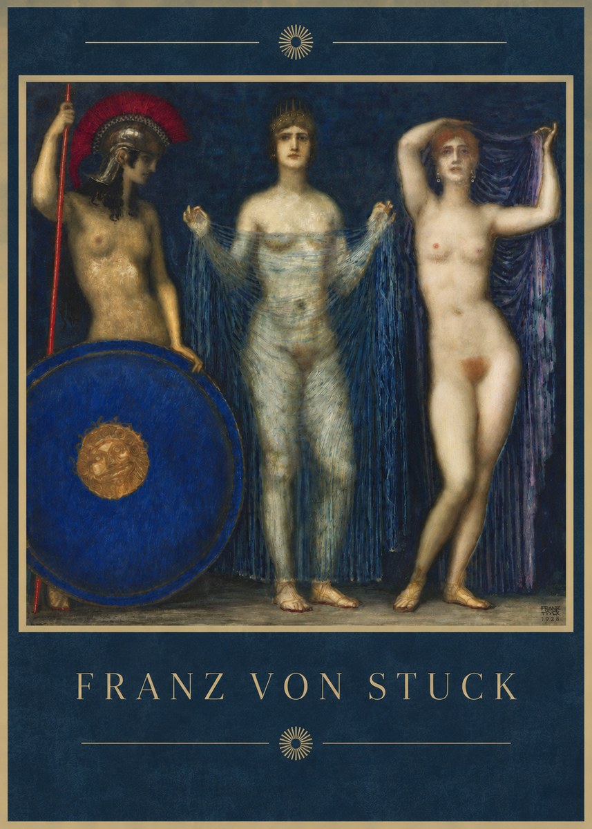 Franz von Stuck The Three Nudes No4 - Póster