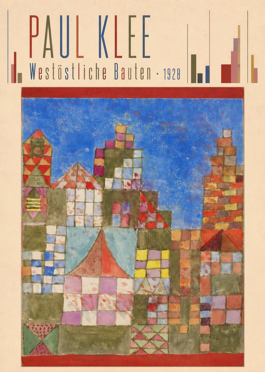 Paul Klee Westöstliche Bauten No5 - Póster