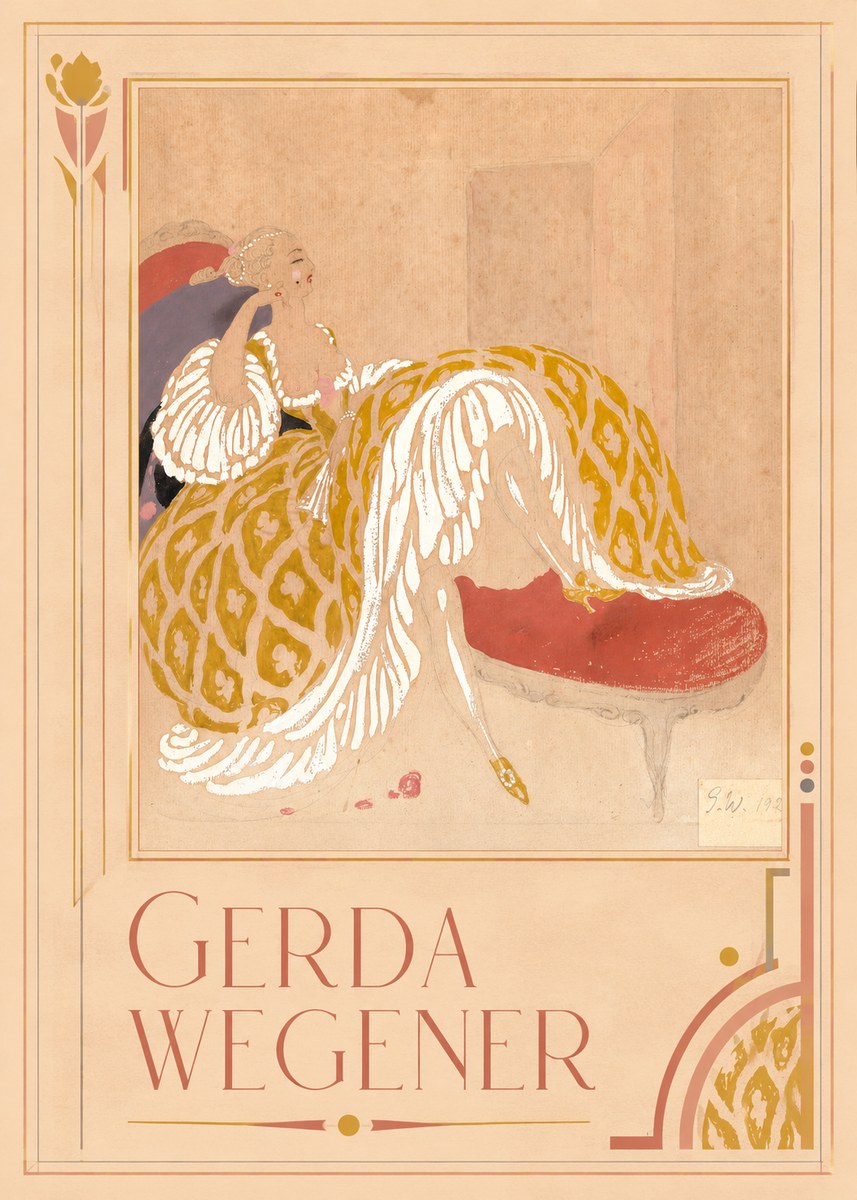 Gerda Wegener Woman in Yellow Dress No1 - Póster