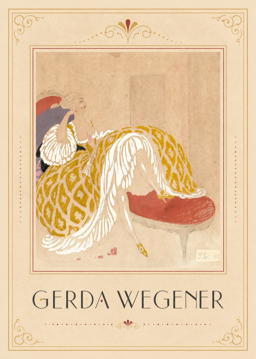 Gerda Wegener Woman in Yellow Dress No3 - Póster